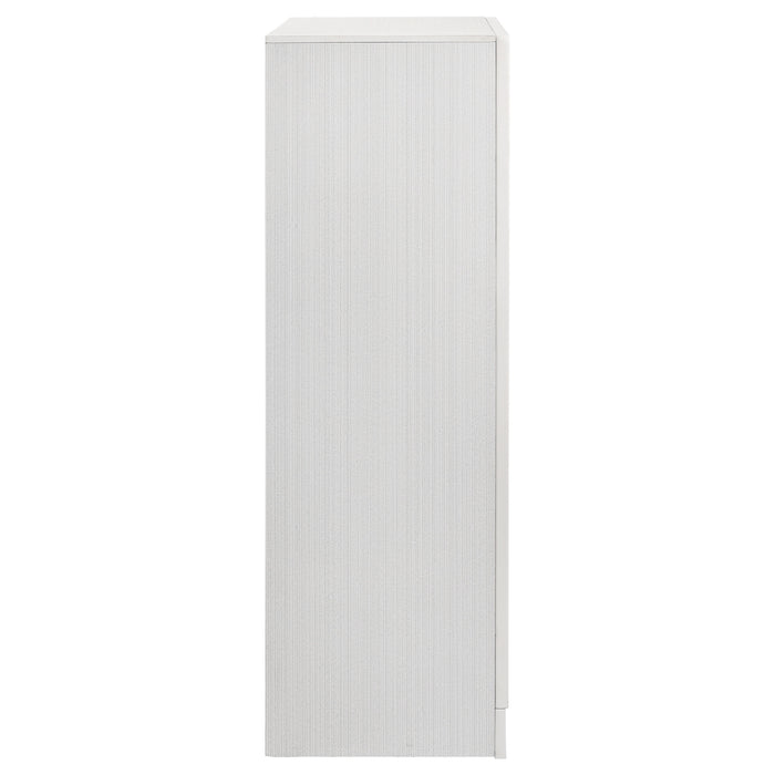 Miranda 5-drawer Chest White and Rhinestone