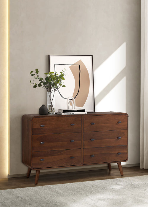Robyn 6-drawer Dresser Dark Walnut