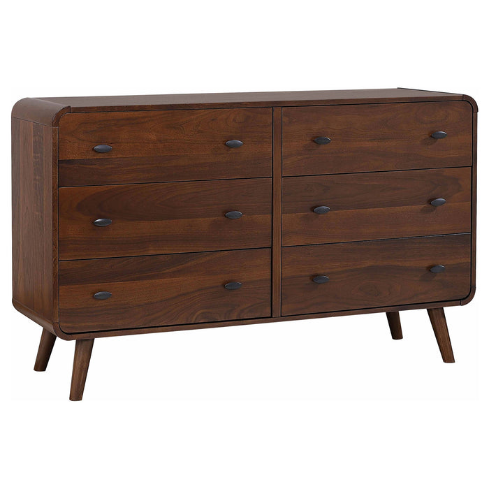 Robyn 6-drawer Dresser Dark Walnut