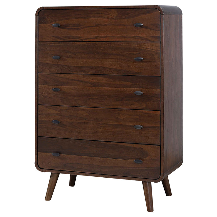 Robyn 5-drawer Chest Dark Walnut