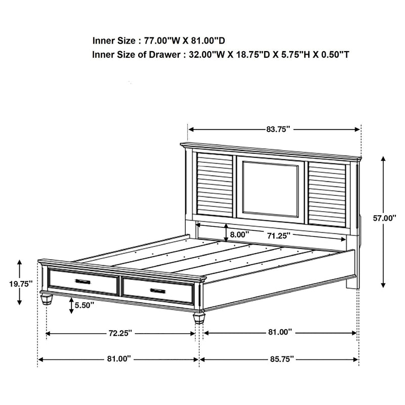 Franco Panel Platform Storage Bed - Furniture City (CA)l