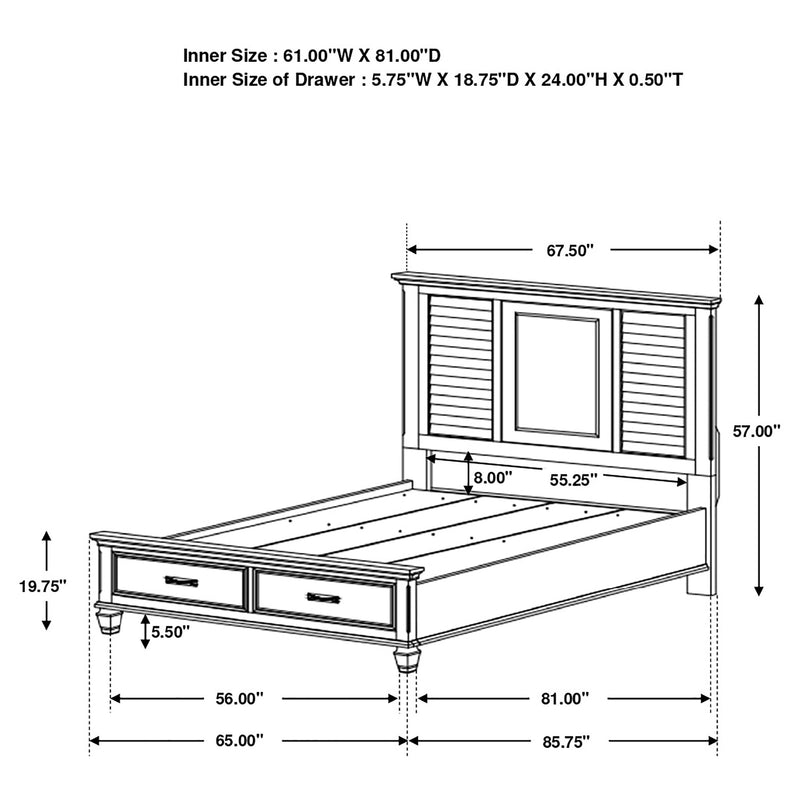 Franco Panel Platform Storage Bed - Furniture City (CA)l