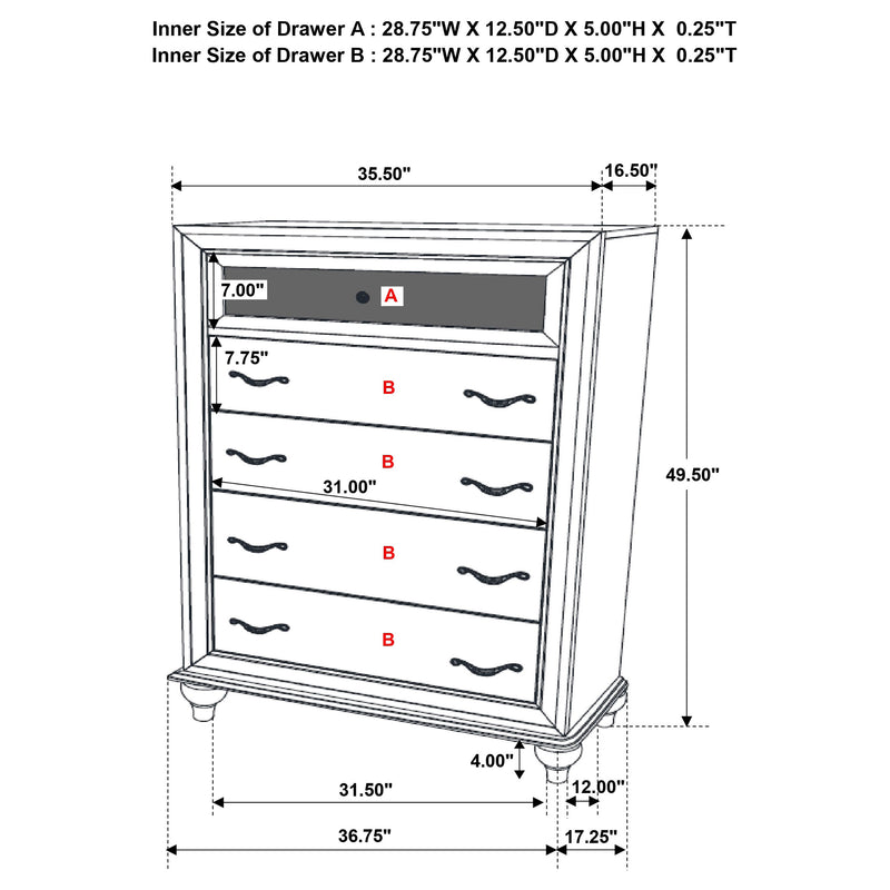 Barzini Chest of Drawers - Furniture City (CA)l