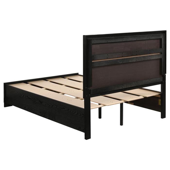 Miranda California King. E.King, & Queen 2-drawer Storage Bed Black & White