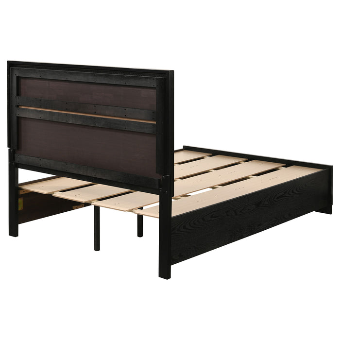 Miranda California King. E.King, & Queen 2-drawer Storage Bed Black & White