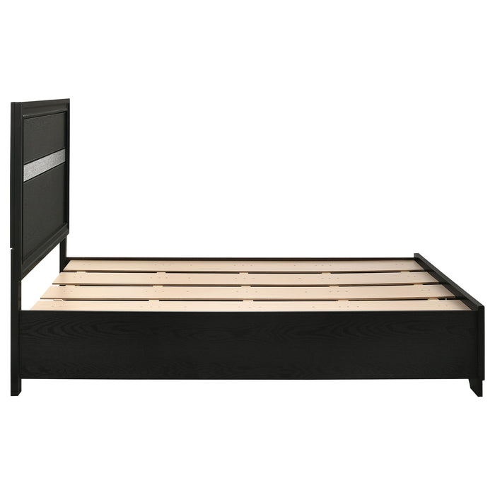 Miranda California King. E.King, & Queen 2-drawer Storage Bed Black & White
