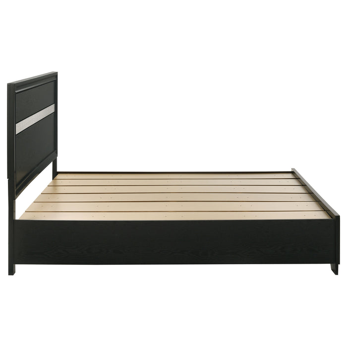 Miranda California King. E.King, & Queen 2-drawer Storage Bed Black & White