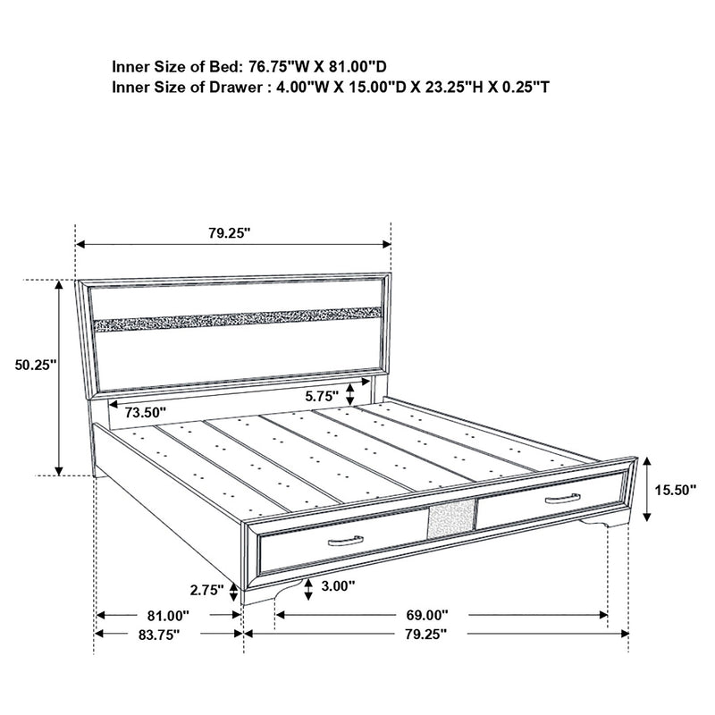 Miranda Panel Platform Storage Bed - Furniture City (CA)l