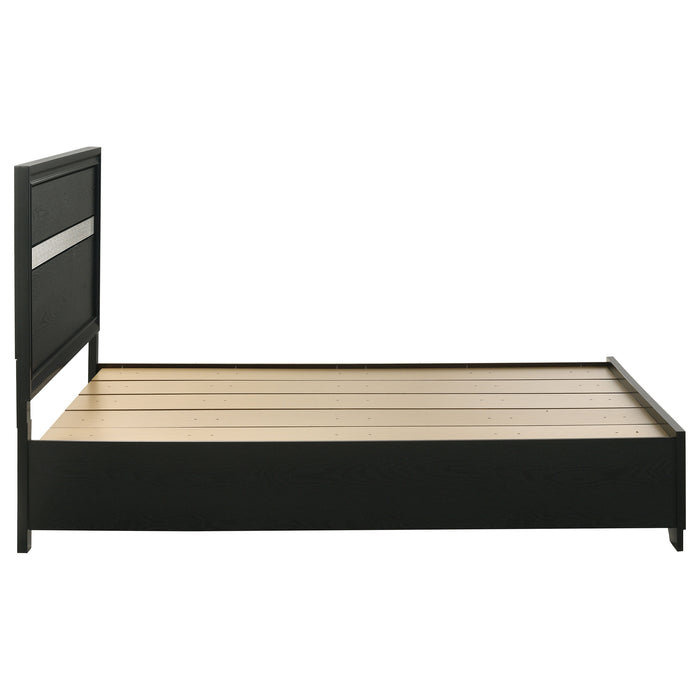 Miranda California King. E.King, & Queen 2-drawer Storage Bed Black & White