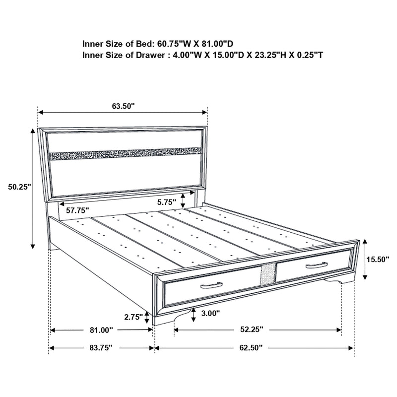 Miranda Panel Platform Storage Bed - Furniture City (CA)l