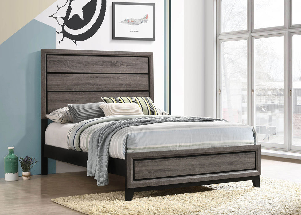 Watson Eastern King & Queen Bed Grey Oak and Black