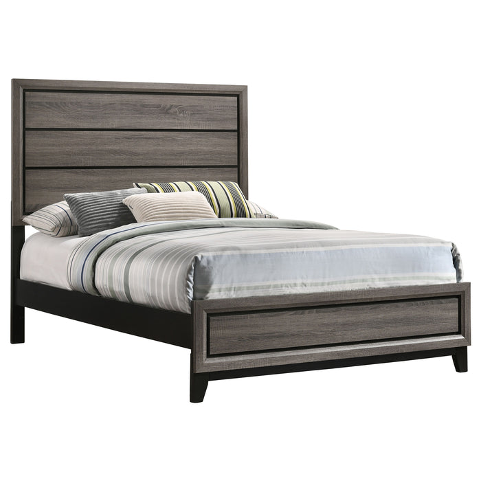 Watson Eastern King & Queen Bed Grey Oak and Black