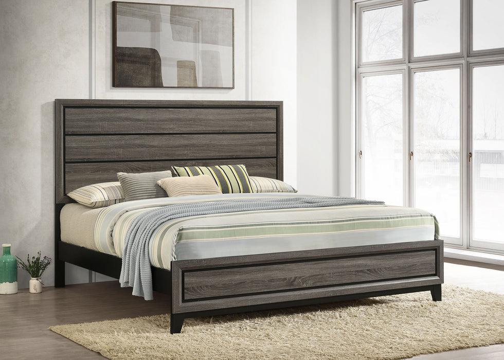 Watson Eastern King & Queen Bed Grey Oak and Black