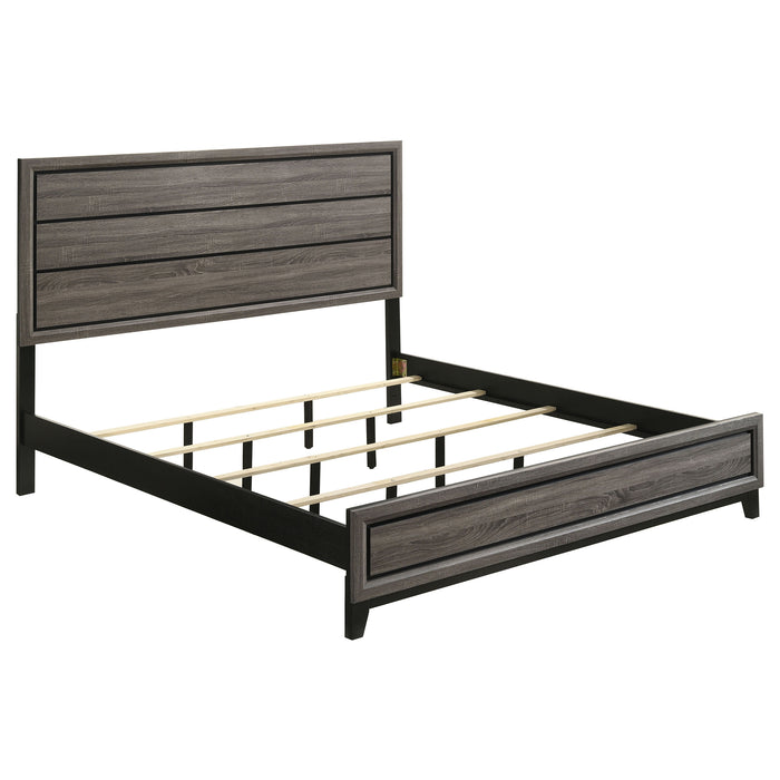 Watson Eastern King & Queen Bed Grey Oak and Black