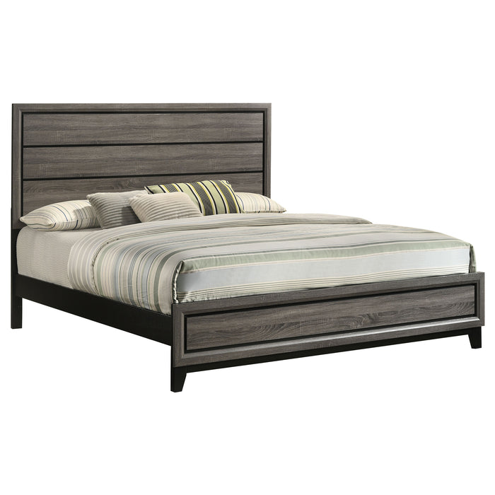 Watson Eastern King & Queen Bed Grey Oak and Black