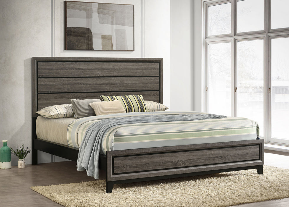 Watson Eastern King & Queen Bed Grey Oak and Black