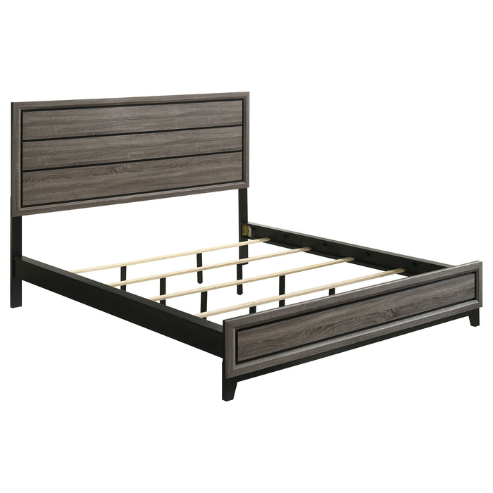 Watson Eastern King & Queen Bed Grey Oak and Black