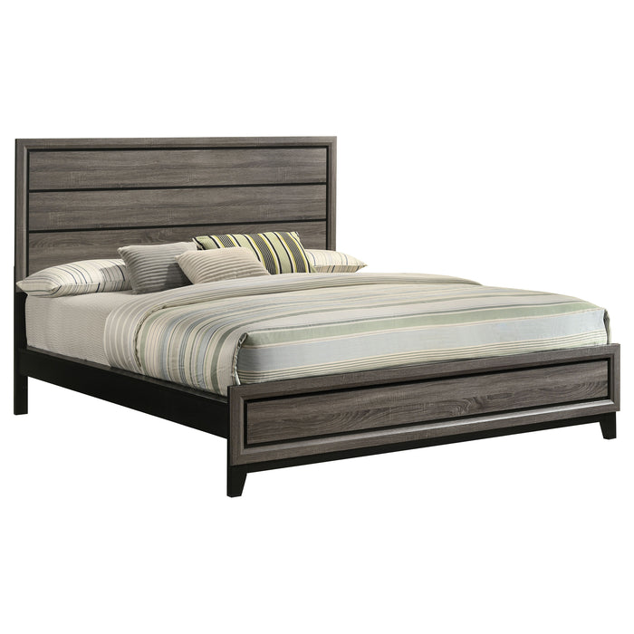 Watson Eastern King & Queen Bed Grey Oak and Black