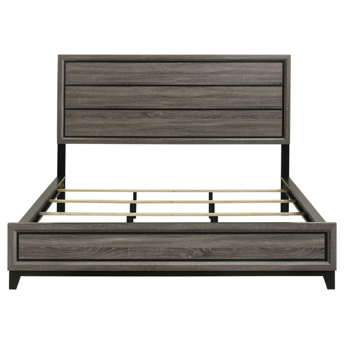 Watson Eastern King & Queen Bed Grey Oak and Black