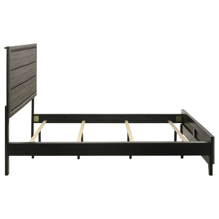 Watson Eastern King & Queen Bed Grey Oak and Black