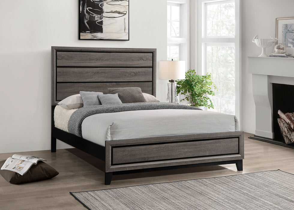 Watson Eastern King & Queen Bed Grey Oak and Black