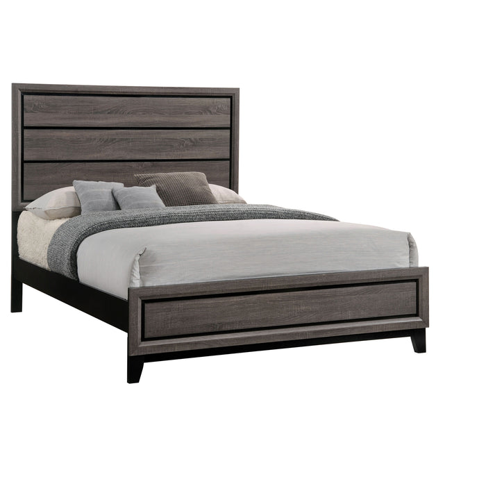 Watson Eastern King & Queen Bed Grey Oak and Black