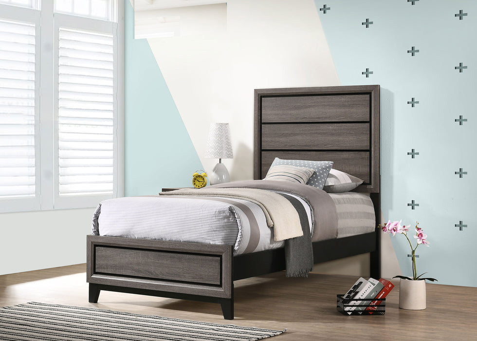 Watson Eastern King & Queen Bed Grey Oak and Black