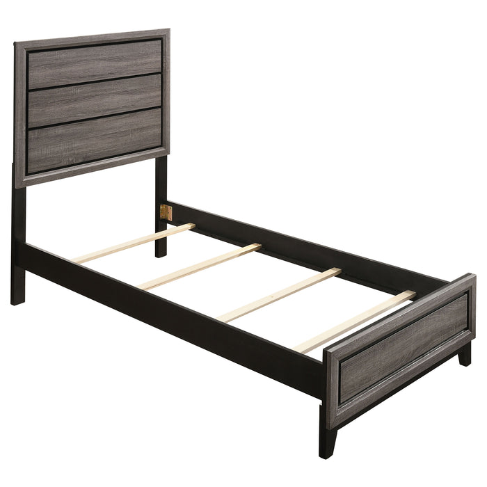 Watson Eastern King & Queen Bed Grey Oak and Black