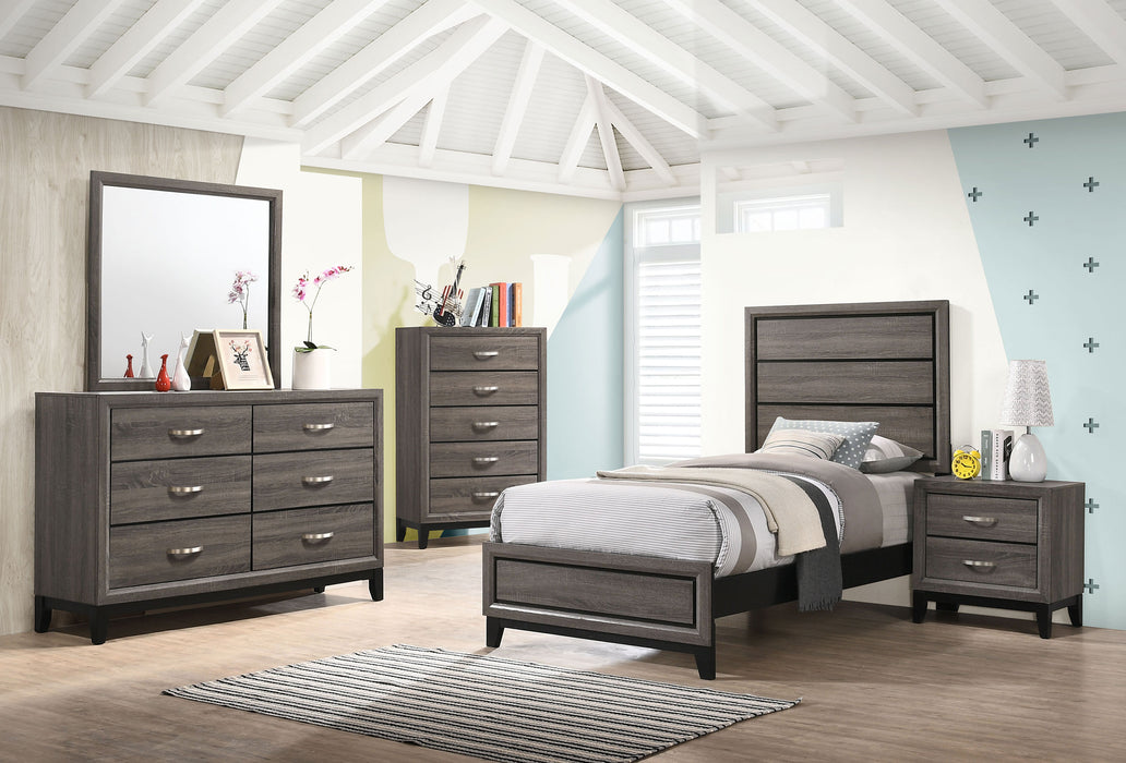 Watson Eastern King & Queen Bed Grey Oak and Black