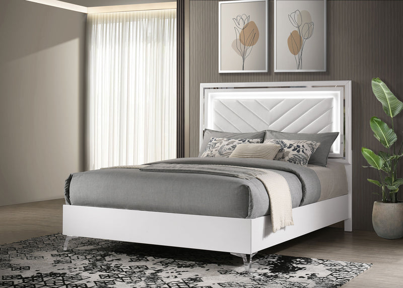 Cassia Panel Bed with LED Lighting - Furniture City (CA)l