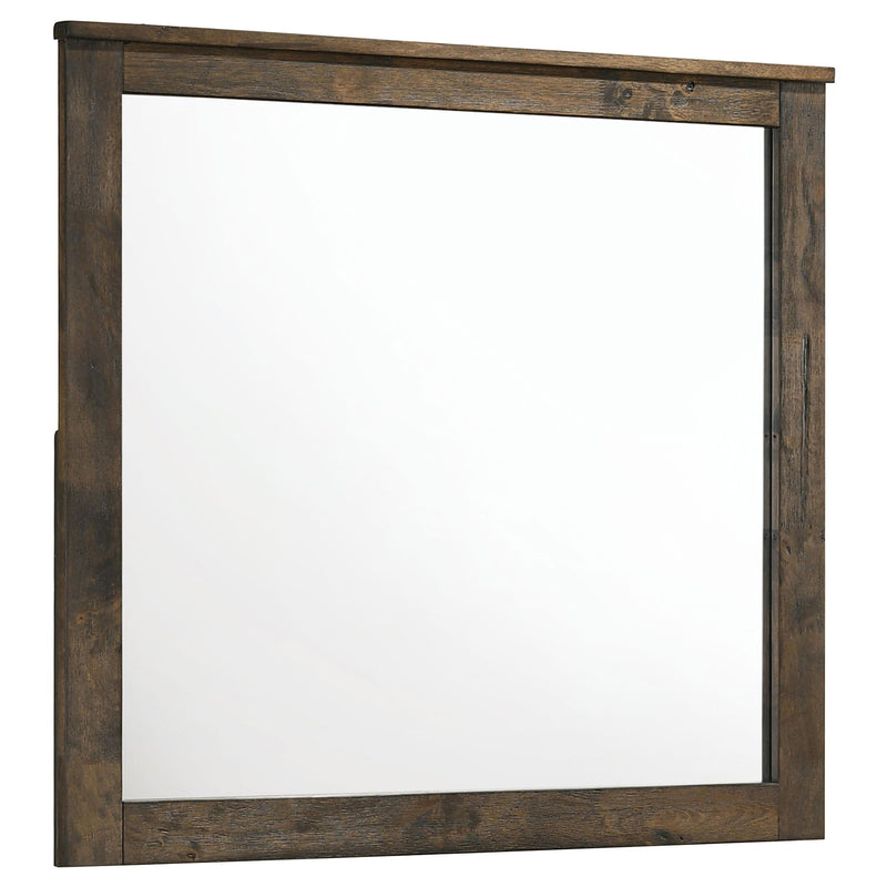 Woodmont Rectangle Dresser Mirror Rustic Golden Brown - Furniture City (CA)l