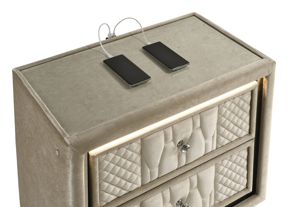 Lorient Nightstand with LED Lighting - Furniture City (CA)l