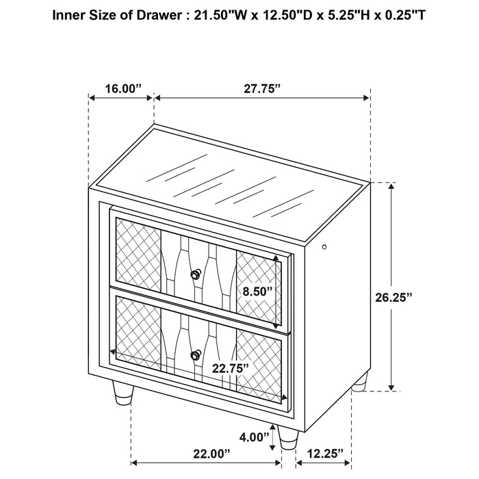 Lorient Nightstand with LED Lighting - Furniture City (CA)l