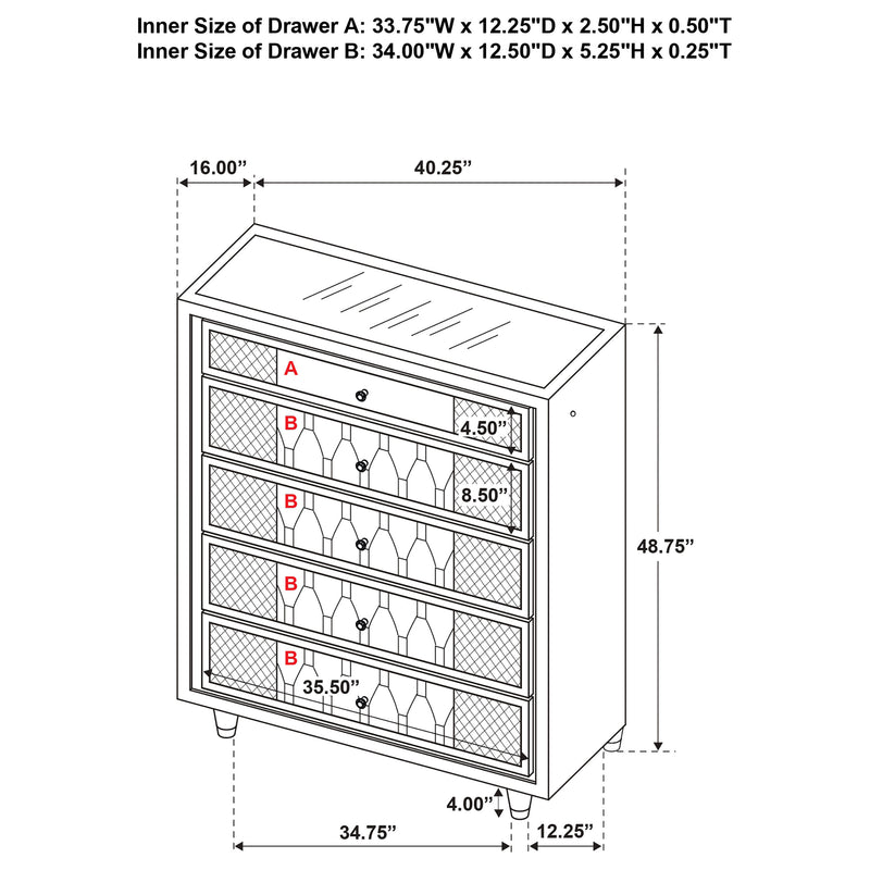 Lorient Chest of Drawers with LED Lighting - Furniture City (CA)l