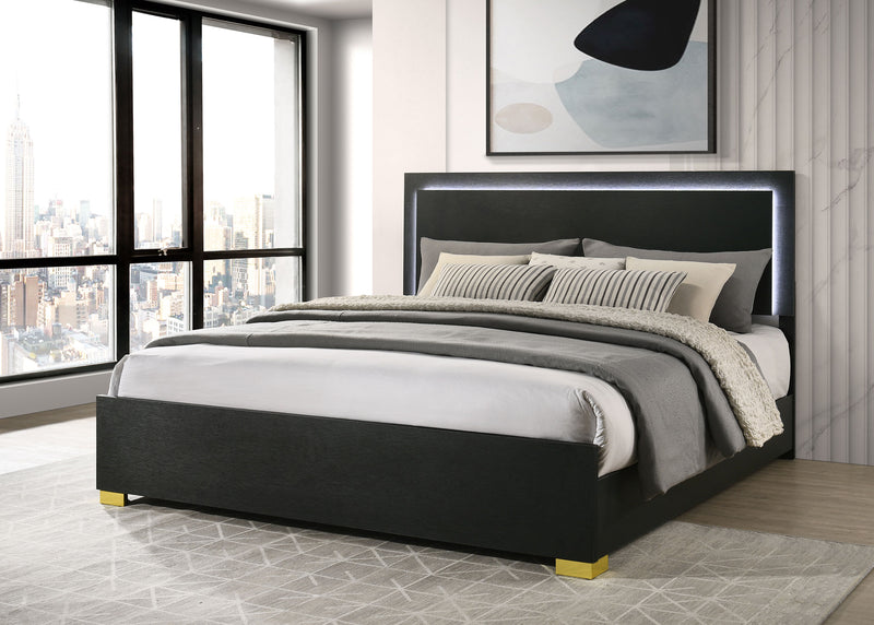 Marceline Panel Bed with LED Lighting - Furniture City (CA)l