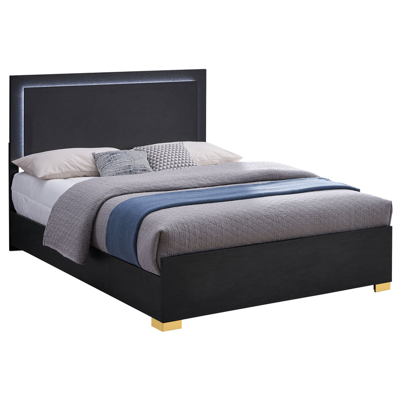 Marceline Panel Bed with LED Lighting - Furniture City (CA)l