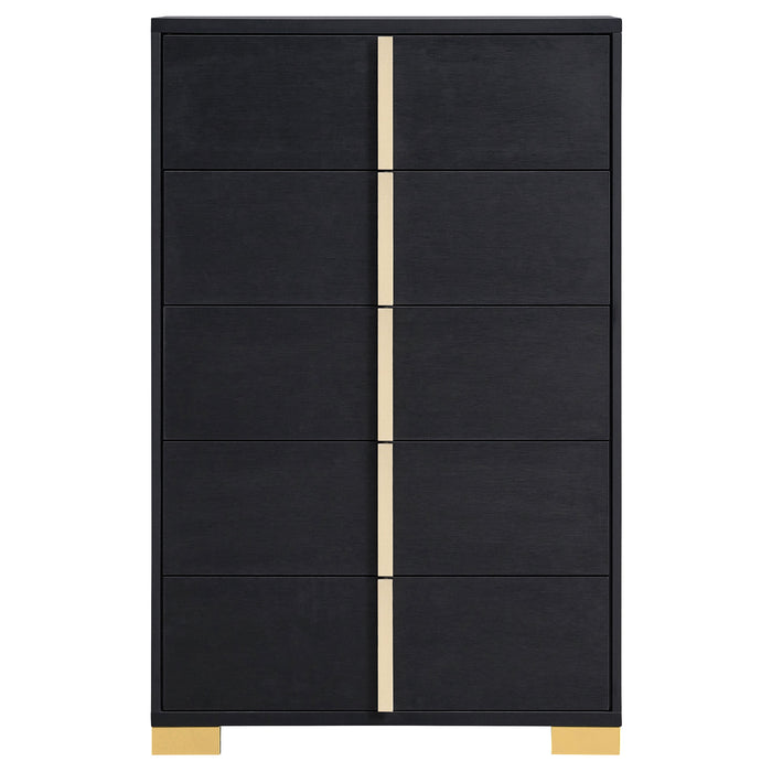 Marceline 5-drawer Chest Black