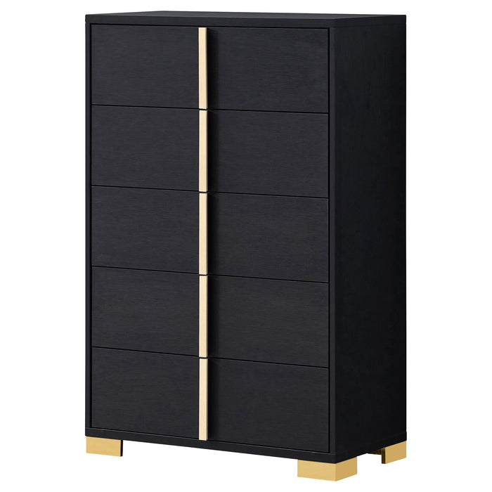 Marceline 5-drawer Chest Black