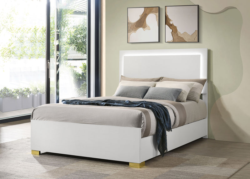 Marceline Panel Bed with LED Lighting - Furniture City (CA)l