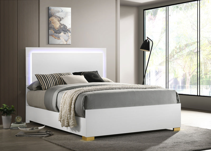 Marceline Panel Bed with LED Lighting - Furniture City (CA)l