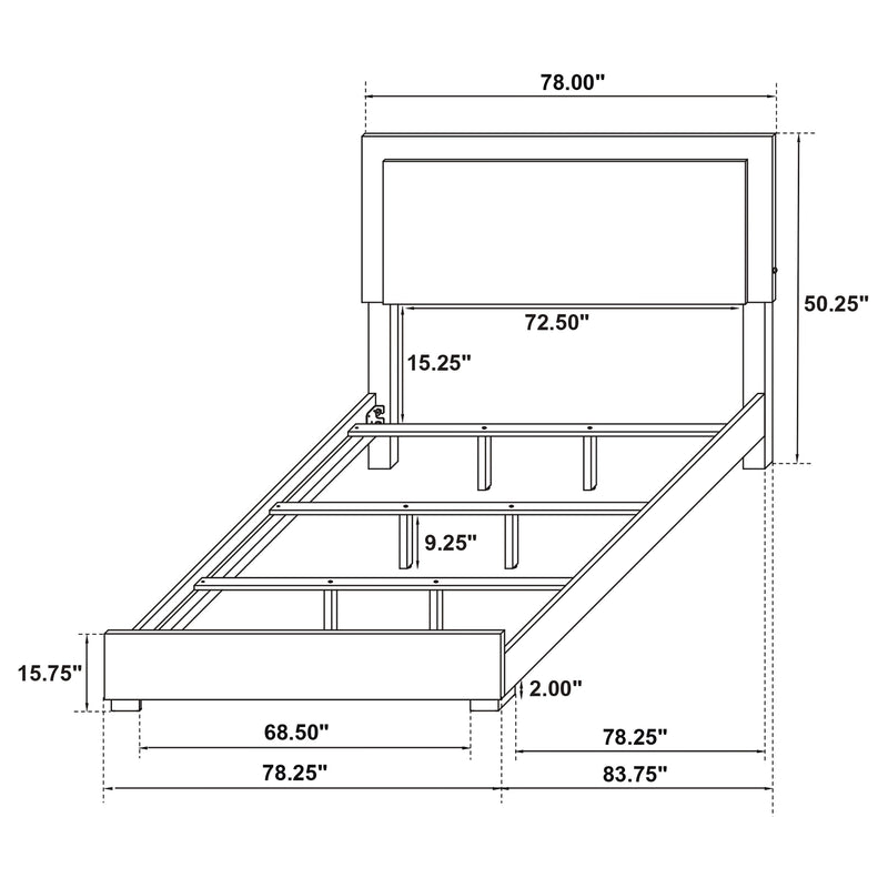 Marceline Panel Bed with LED Lighting - Furniture City (CA)l