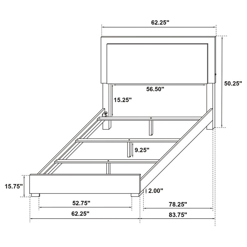 Marceline Panel Bed with LED Lighting - Furniture City (CA)l