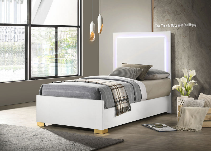 Marceline Panel Bed with LED Lighting - Furniture City (CA)l