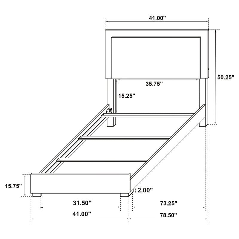 Marceline Panel Bed with LED Lighting - Furniture City (CA)l