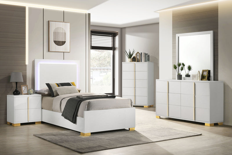 Marceline Panel Bed with LED Lighting - Furniture City (CA)l