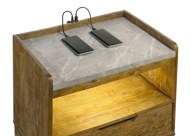 Henderson Nightstand with LED Lighting - Furniture City (CA)l