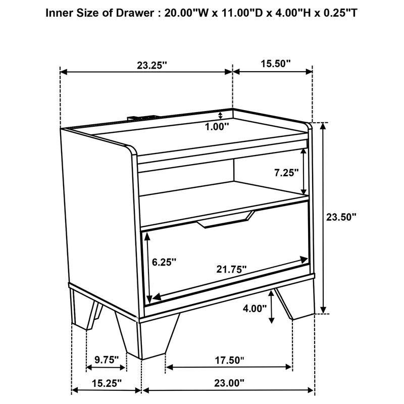 Henderson Nightstand with LED Lighting - Furniture City (CA)l