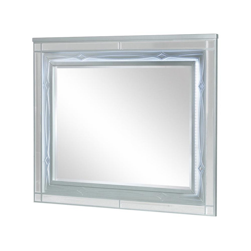 Gunnison Dresser Mirror with LED Lighting Silver Metallic - Furniture City (CA)l
