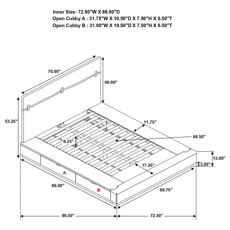 Winslow Panel Platform Storage Bed - Furniture City (CA)l