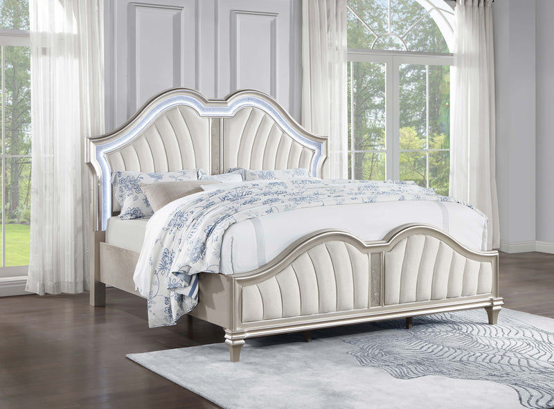 Evangeline Panel Bed with LED Lighting - Furniture City (CA)l